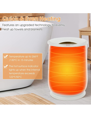Calentador de Toallas Tangkula 21L Gris con Apagado Automático