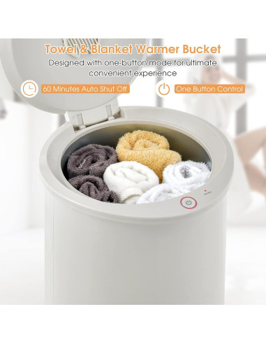 Calentador de Toallas Tangkula 21L Gris con Apagado Automático