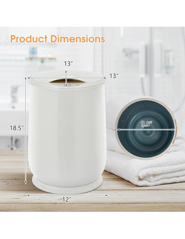 Calentador de Toallas Tangkula 21L Gris con Apagado Automático