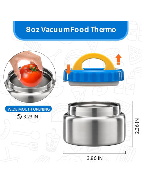 Tarro de Comida Térmico MAISON HUIS 240ml Acero Inoxidable Azul
