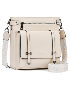 Bolso Cruzado Roulens de Cuero Vegano Albaricoque 27.9x11.9cm