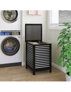 Cesta de Ropa Doble SMIBUY 120L con Tapa y Bolsa Extraíble 2