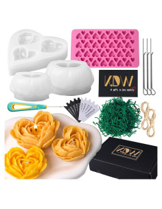 Kit de Velas DIY KDW - Moldes de Silicona Corazón 22 Piezas