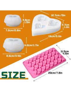 Kit de Velas DIY KDW - Moldes de Silicona Corazón 22 Piezas 2