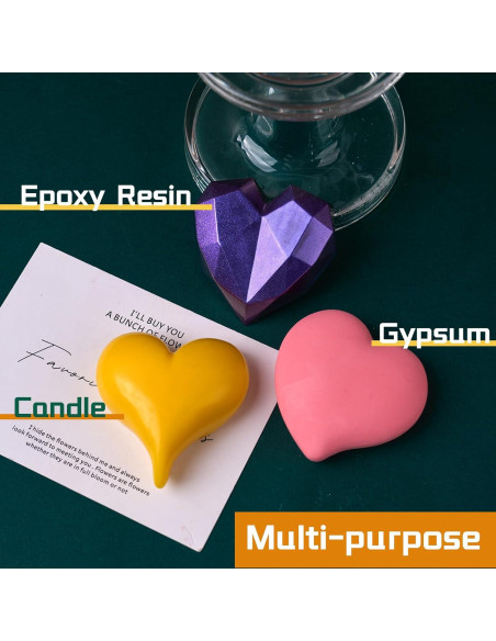 Kit de Velas DIY KDW - Moldes de Silicona Corazón 22 Piezas