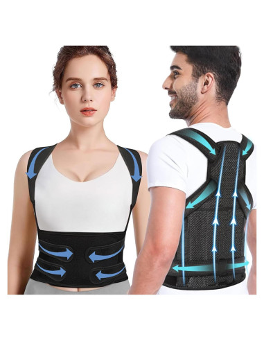 Corrector de Postura Ajustable para Espalda y Hombros - Negro Pequeño