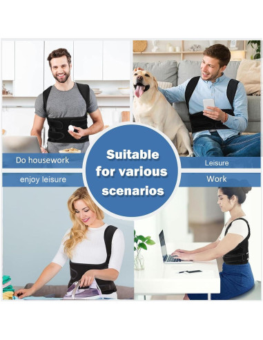 Corrector de Postura Ajustable para Espalda y Hombros - Negro Pequeño