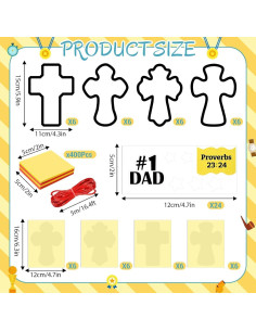 Kits de Manualidades Día del Padre Sanixin - 24 Sets Cruz DIY 2