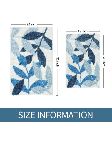 Alfombra de Baño Gibelle Azul 45.7x66cm Antideslizante Absorbente