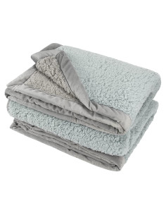 Manta Reversible Sherpa Catalonia 127x152 cm Aqua y Gris