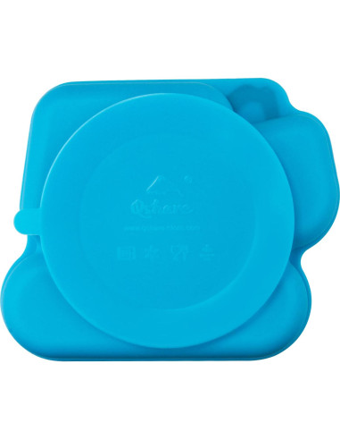 Plato de Silicona para Bebés Linowos - Antideslizante Azul