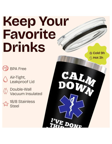 Vaso de Café de Acero Inoxidable KLUBI 600 ml Negro Enfermera