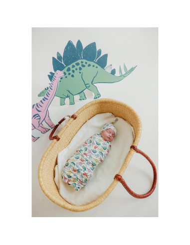 Manta de Envolver Copper Pearl Dinosaurios 117x117 cm Suave