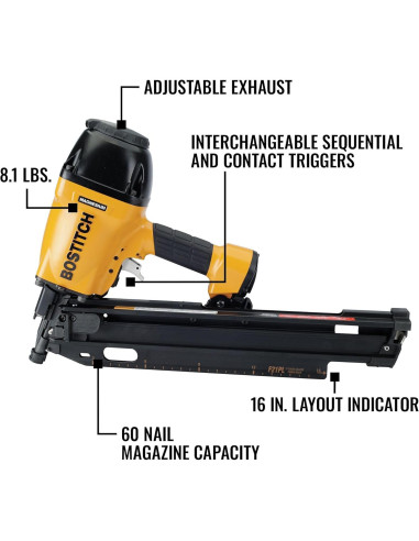 Clavadora Neumática BOSTITCH F21PL 3.7kg 1.27-8.9cm Ajustable