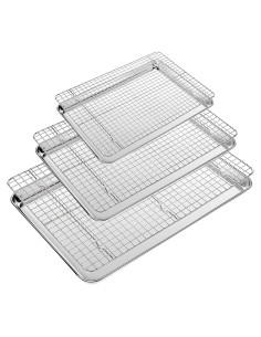 Juego de Bandejas para Hornear CEKEE 6 Piezas Acero Inoxidable