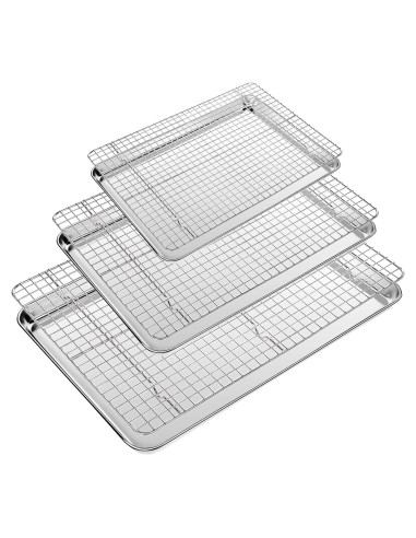 Juego de Bandejas para Hornear CEKEE 6 Piezas Acero Inoxidable