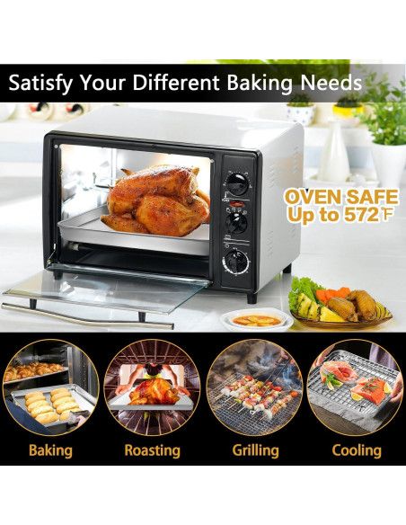 Juego de Bandejas para Hornear CEKEE 6 Piezas Acero Inoxidable