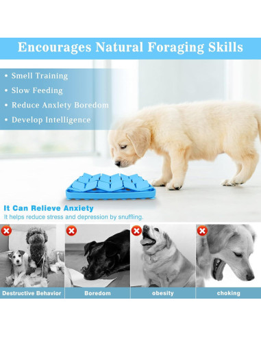 Alfombra Snuffle Interactiva MOOGROU Azul 20.32cm para Perros