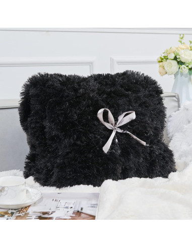 Manta de Piel Sintética GONAAP Negra 127x152 cm Suave y Acogedora