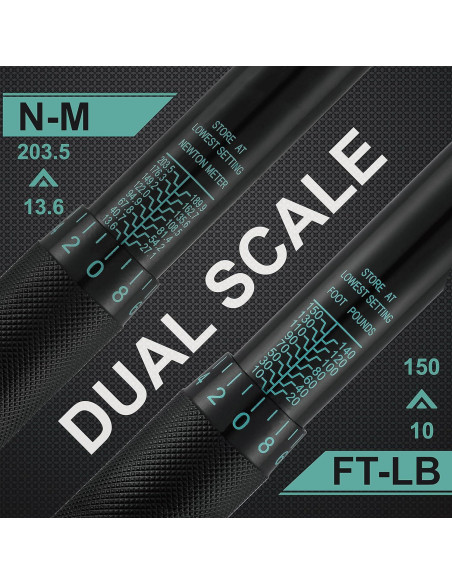 Llave de Torque de Click EPAuto 1/2" 10-150 ft-lb (13.6-203.5 N/m)