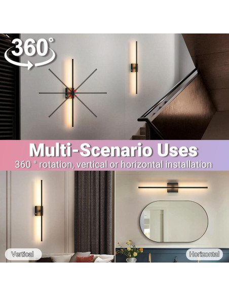 Juego de 2 Lámparas de Pared Inalámbricas Civaza 80cm RGB