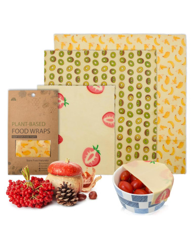 Envolturas Reutilizables de Cera de Soja EZGOODZ - Pack de 3