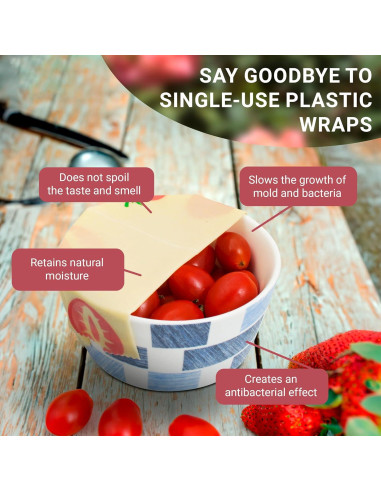 Envolturas Reutilizables de Cera de Soja EZGOODZ - Pack de 3