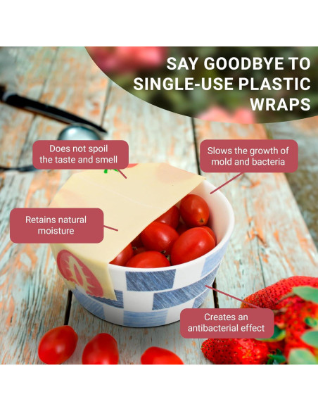 Envolturas Reutilizables de Cera de Soja EZGOODZ - Pack de 3