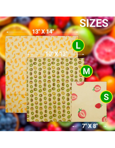 Envolturas Reutilizables de Cera de Soja EZGOODZ - Pack de 3