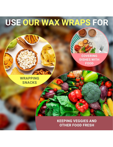 Envolturas Reutilizables de Cera de Soja EZGOODZ - Pack de 3
