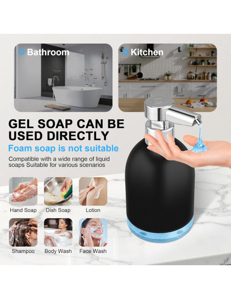 Dispensador Automático de Jabón Líquido Blancel 320ml Negro