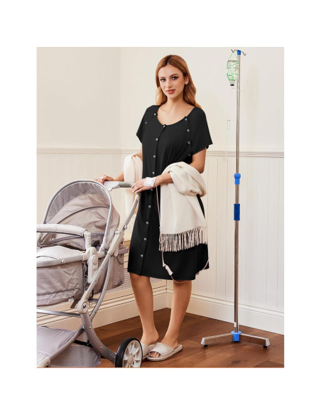 Bata de Maternidad Ekouaer 3 en 1 para Trabajo y Lactancia S-XXL