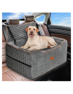 Asiento de Coche Elevador para Perros Pozmrtsr Grande Gris