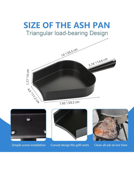 Sartén de Cenizas Big Green Egg Unidanho 45.72 cm Acero Inoxidable