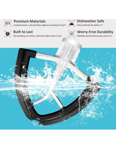 Batidor Flex Edge KitchenAid 4.5/5 Qt Negro - Silicona Auto-Scrape