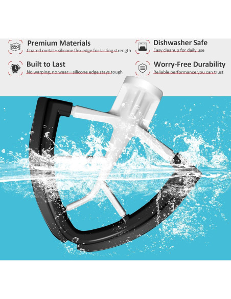 Batidor Flex Edge KitchenAid 4.5/5 Qt Negro - Silicona Auto-Scrape