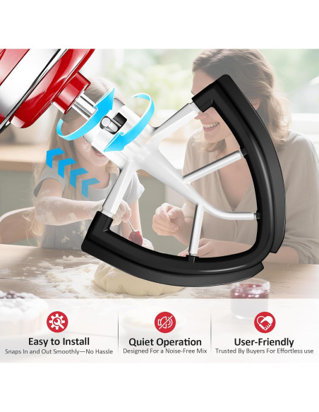 Batidor Flex Edge KitchenAid 4.5/5 Qt Negro - Silicona Auto-Scrape