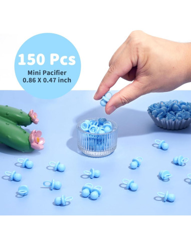 150 Mini Chupetes de Plástico para Baby Shower - Decoración DIY