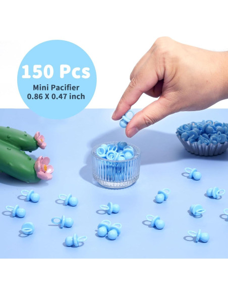 150 Mini Chupetes de Plástico para Baby Shower - Decoración DIY