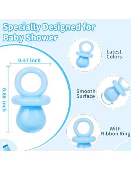 150 Mini Chupetes de Plástico para Baby Shower - Decoración DIY