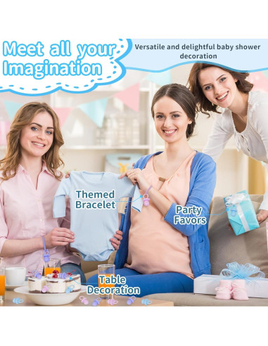 150 Mini Chupetes de Plástico para Baby Shower - Decoración DIY