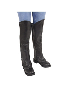 Chaps de cuero para mujer Milwaukee con cremallera negra