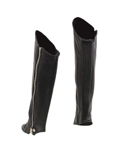 Chaps de cuero para mujer Milwaukee con cremallera negra 2