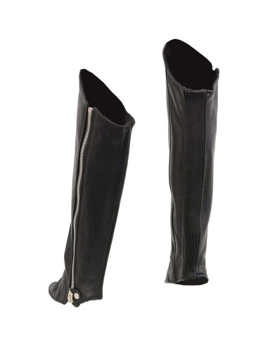 Chaps de cuero para mujer Milwaukee con cremallera negra