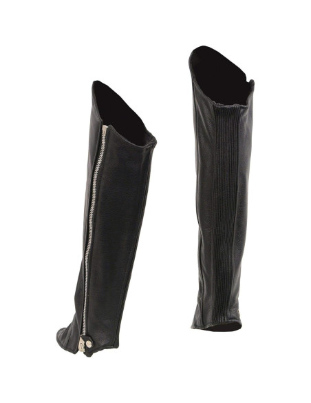 Chaps de cuero para mujer Milwaukee con cremallera negra