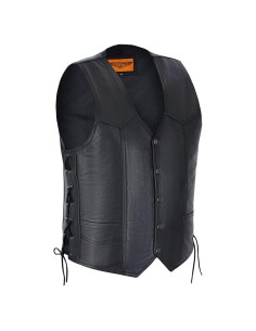 Chaleco de Cuero para Motocicleta Dream Apparel Negro 56