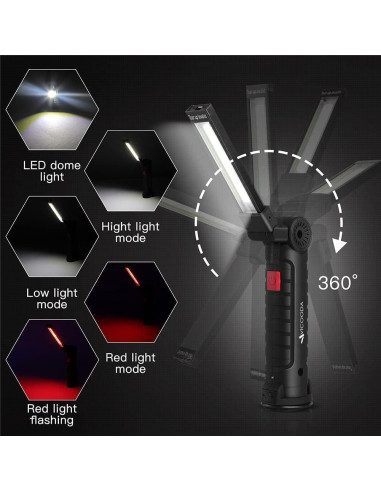 Linterna LED VICOODA Recargable 360 5 Modos 3 Paquetes