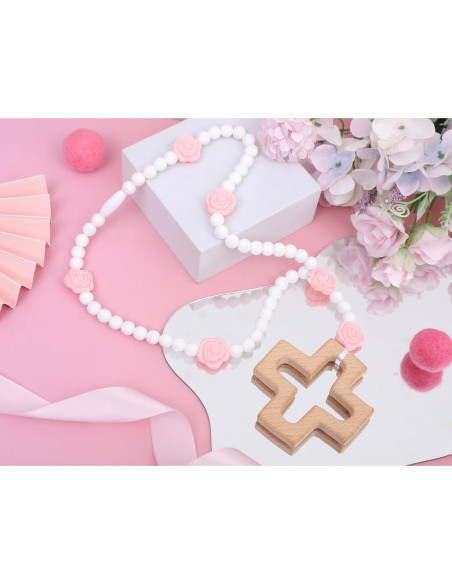 Rosario de Silicona WAOUH con Cruz - Regalo Bautizo Niños