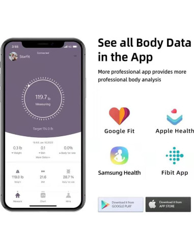 Báscula Inteligente RunSTAR Digital 180 kg con Aplicación