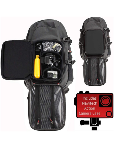 Mochila para cámara de acción Navitech con estuche gris
